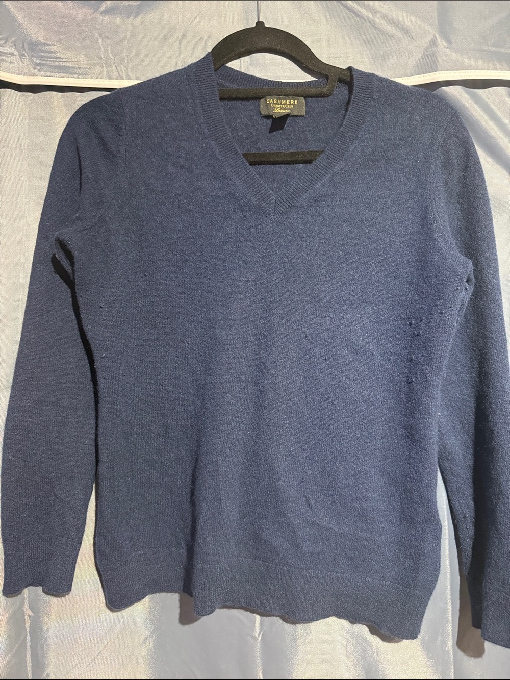 Charter Club Navy V-Neck Cashmere-Sweater